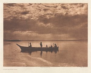 Portfolio IX, levy 316: Sunset on Puget Sound tekijältä Edward S. Curtis