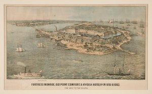 aMonroen linnoitus, Old Point Comfort ja Hygeia Hotel, Va. vuosina 1861 ja 1862 tekijältä Edward Sachse