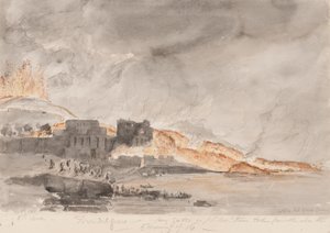 Vesuviuksen purkaus, 1794 (lyijykynä ja wc paperille) tekijältä Edward Swinburne