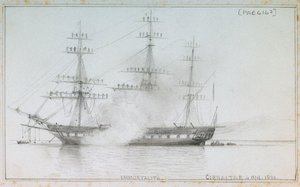"Immortalite" Gibraltar, 4. huhtikuuta 1861. tekijältä Edward William Cooke