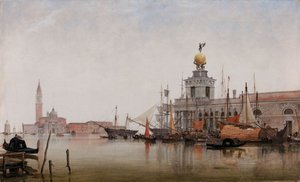 Dogana di Mare San Giorgio Maggiore Beyondin kanssa, 1863 tekijältä Edward William Cooke