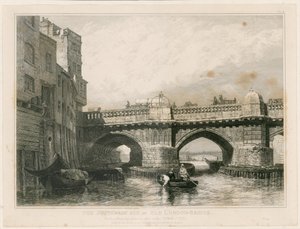 Old London Bridgen Southwark End tekijältä Edward William Cooke