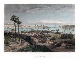 Valparaiso, Chile, 1840 tekijältä Edward Willmann