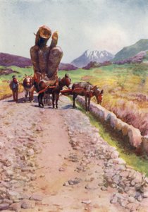 Korsika: Muulit piirtävät puuta (väri litho)