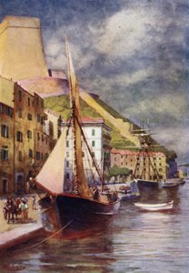 Korsika: satama, Bonifacio (väri litho)