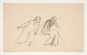 Angelo ja Isabella (tutkimus numerolle .1104) - näytös II, kohtaus IV, mittaa mittaan tekijältä Edwin Austin Abbey