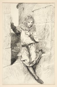 Arthur - IV näytös, kohtaus III, kuningas John tekijältä Edwin Austin Abbey