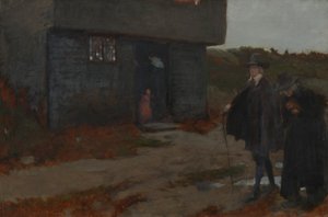 Mökin ovella (1600-luvun New England -kohtaus) tekijältä Edwin Austin Abbey