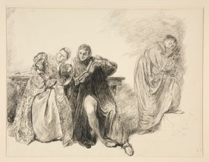 Bianca ja Lucentio, III näytöksestä, kohtaus i, Shrew:n kesyttäminen tekijältä Edwin Austin Abbey