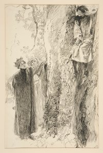 Biron ja kuningas, näytöksestä IV, kohtaus iii, Rakkaus tekijältä Edwin Austin Abbey