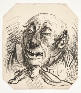 Karikatyyri kaljuuntuvasta miehestä tekijältä Edwin Austin Abbey