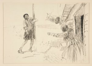 Christopher Sly, kuvitus johdannosta, kohtaus ii, äijän kesyttäminen tekijältä Edwin Austin Abbey