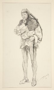 Costard, näytöksestä I, kohtaus i, rakkaus tekijältä Edwin Austin Abbey