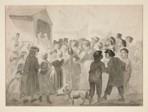 Väkijoukon kohtaus tekijältä Edwin Austin Abbey