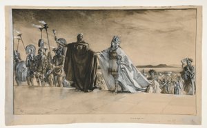 Enter Theseus, kuvitus näytökselle I, kohtaus i, juhannusyö tekijältä Edwin Austin Abbey