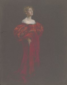 Naishahmo sinisenä ja pinkkinä. tekijältä Edwin Austin Abbey