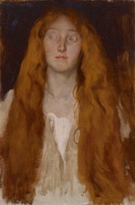 Ophelian hahmotutkimus, näytelmäkohtaus, Hamlet, näytös III, kohtaus II tekijältä Edwin Austin Abbey