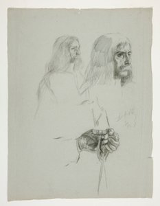 Figuuritutkimuksia yhdelle The Quest of the Holy Grail -maalaukselle (15 maalauksen sarja Bostonin julkiselle kirjastolle, valmistui vuonna 1901) tekijältä Edwin Austin Abbey