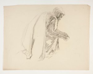 Sir Lancelotin ja Sir Borsin hahmotutkimus varustaa Galahadilla hänen kannuineen, The Quest of the Holy Grail -sarjasta (toinen 15 maalauksen sarjasta Bostonin julkiselle kirjastolle, valmistui vuonna 1901) tekijältä Edwin Austin Abbey