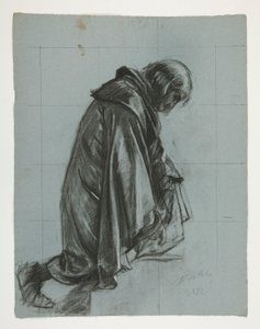 Figuuritutkimus Sir Lancelotille ja Sir Borsille varustaa Galahad hänen kannuineen, The Quest of the Holy Grail (toinen 15 maalauksen sarjasta Bostonin julkiselle kirjastolle, valmistui vuonna 1901) tekijältä Edwin Austin Abbey
