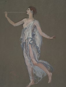 Figuuritutkimus Fame-hahmolle(?) in tekijältä Edwin Austin Abbey