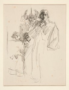 Galahad Castlessa, The Quest of the Holy Graal -tutkimus (15 maalauksen sarja Bostonin yleiselle kirjastolle, valmistui vuonna 1901) tekijältä Edwin Austin Abbey