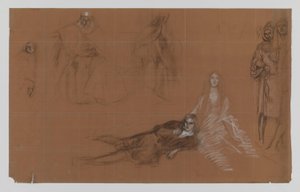 Hamlet - sarjakuvia maalaukseen. näytös II, kohtaus 2 tekijältä Edwin Austin Abbey