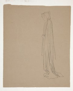 Hupullinen hahmo (recto); Mieshahmon tutkimus (käänteinen) tekijältä Edwin Austin Abbey