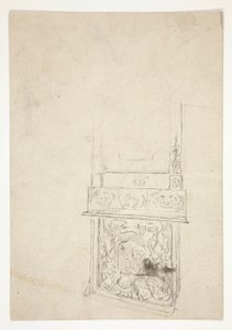 Savupiipun kappaleen sisustustutkimus tekijältä Edwin Austin Abbey