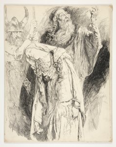 Lear Cordelia kuolleena sylissään, V näytös, kohtaus iii, kuningas Lear tekijältä Edwin Austin Abbey