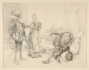 Maria, Sir Andrew ja Toby, kuvitus näytökselle I, kohtaus iii, kahdestoista yö