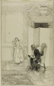 Nyt ristissä peilin kasvot tekijältä Edwin Austin Abbey