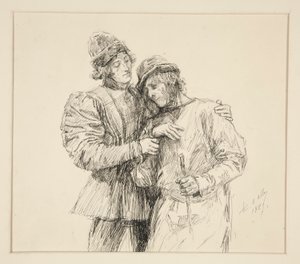 Orlando ja Adam, kuvitus näytökselle II, kohtaus iv, kuten haluat tekijältä Edwin Austin Abbey