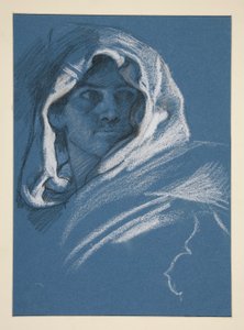 Muotokuva hupullinen nuori mies tekijältä Edwin Austin Abbey