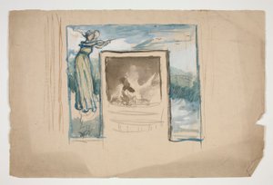 Alustava luonnos kaakelitakkareunukselle tekijältä Edwin Austin Abbey