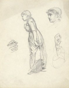 Tutkimusarkki: Nainen, pää ja kädet tekijältä Edwin Austin Abbey