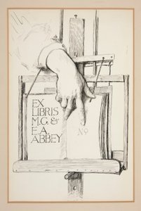 Luonnos Ex Librikselle: M.G. & E.A. Abbey tekijältä Edwin Austin Abbey