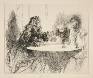 Luonnos jalo suojelijalle tekijältä Edwin Austin Abbey