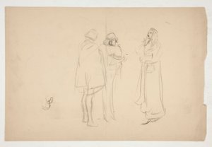 Luonnos kolmesta miehestä, Venetsian kauppiaalta tekijältä Edwin Austin Abbey