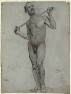 Luonnos miesalastosta (studiopiirustus)