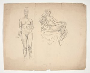 Luonnos mallista kahdessa asennossa tekijältä Edwin Austin Abbey