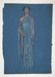 Luonnos naisesta - pukututkimus näytelmään? tekijältä Edwin Austin Abbey