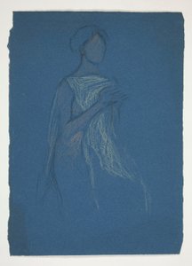 Luonnos naisesta - pukututkimus näytelmään? tekijältä Edwin Austin Abbey