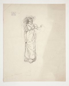Luonnos naisesta - tunnistamaton kuva tekijältä Edwin Austin Abbey
