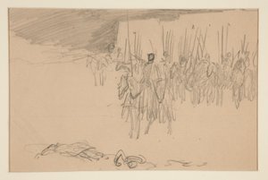Sotilas hevosen selässä - (tunnistamaton kuva) tekijältä Edwin Austin Abbey