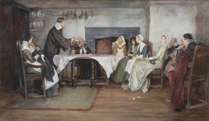 Huonekalut ja erilaiset esineet 1100- ja 1300-luvuilta tekijältä Edwin Austin Abbey