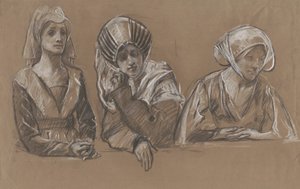 Kolmen naisen tutkimukset kuninkaalliseen vaihtoon. tekijältä Edwin Austin Abbey