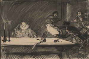 Oppikirja Petruchion kaataa juoksuhautaja - näytös IV, kohtaus I, äijän kesyttäminen tekijältä Edwin Austin Abbey