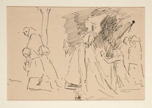 Tutkimus papille ja suurelle rouvalle (akvarelli) tekijältä Edwin Austin Abbey