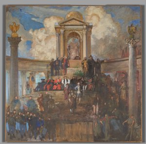 Study for The Apotheosis of Pennsylvania, Edustajainhuone, Pennsylvania State Capitol, Harrisburg tekijältä Edwin Austin Abbey